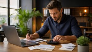 Ultra-photorealistic business finance image for How to Use Startup Budgets to Grow Profitably